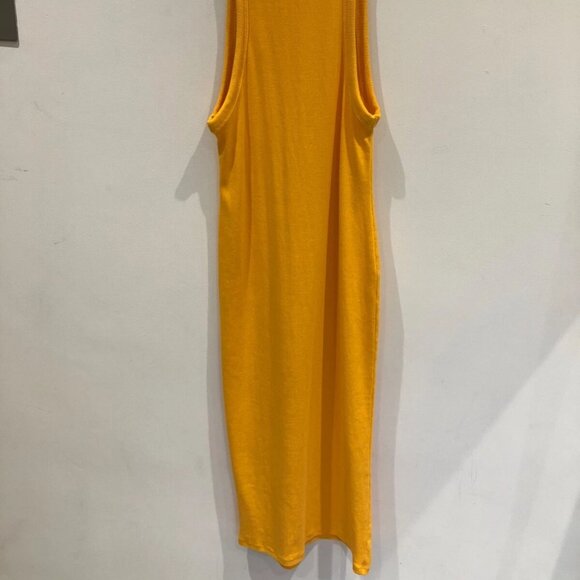Zara Tangerine Orange High Neck Ribbed Midi Dress - Picture 4 of 4